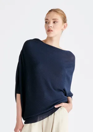 Ribbed Draped Knitted Top