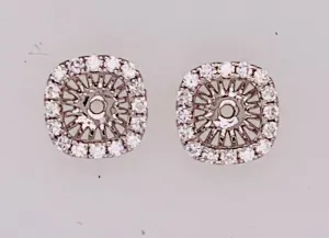 18K White Gold Diamond Earrings Jackets