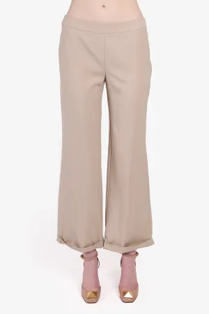 Akris Punto Tan Wool Straight Leg Pants Size S