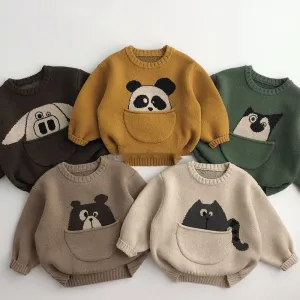 Animal Knit Pocket Jumpers