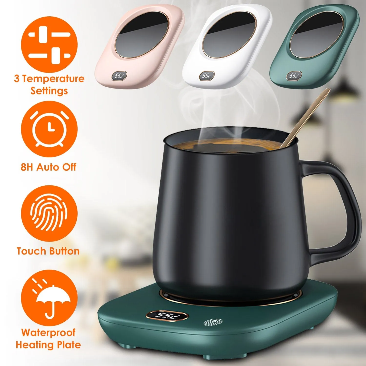 Auto Shut Off USB Coffee Mug Heating Plate with 3 Temperature Setting