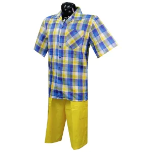 Blue/Yellow 2PC Plaid Set