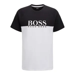 BOSS Jacquard T Shirt in Black & White