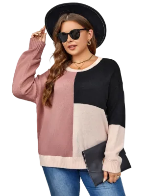 Color Block Long Sleeve Sweater