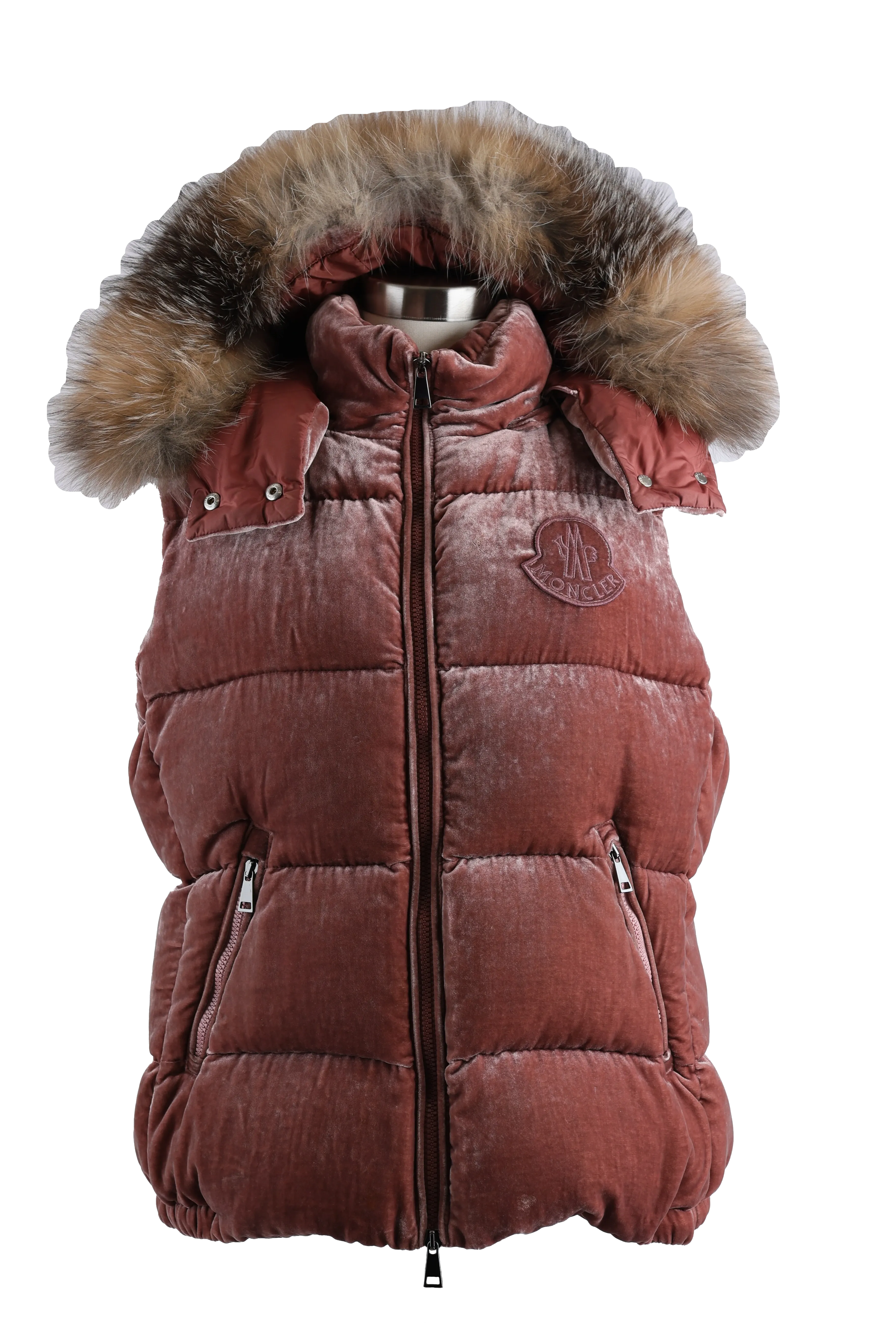 Gallinule Velvet Down Vest W/ Fur Trm