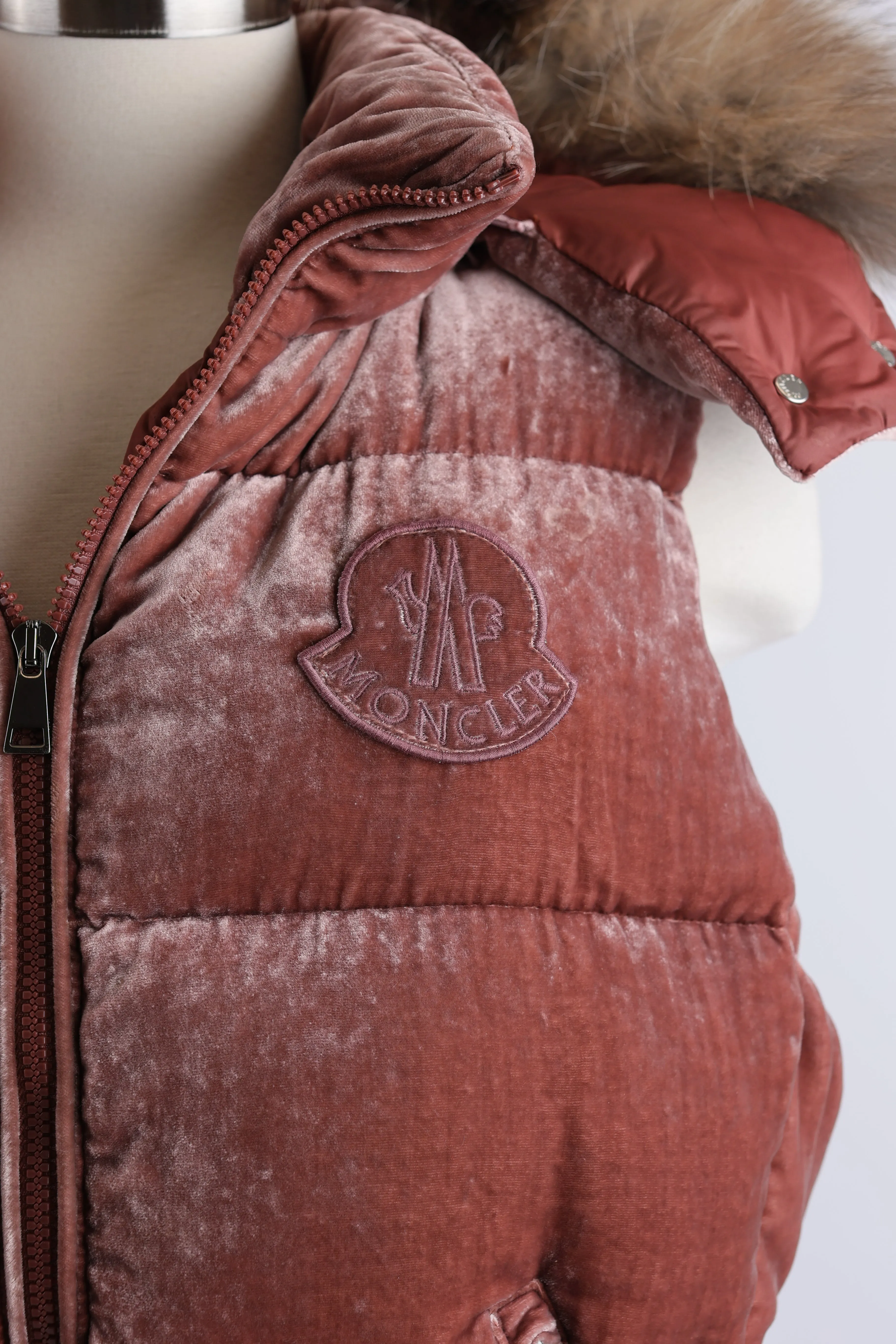 Gallinule Velvet Down Vest W/ Fur Trm