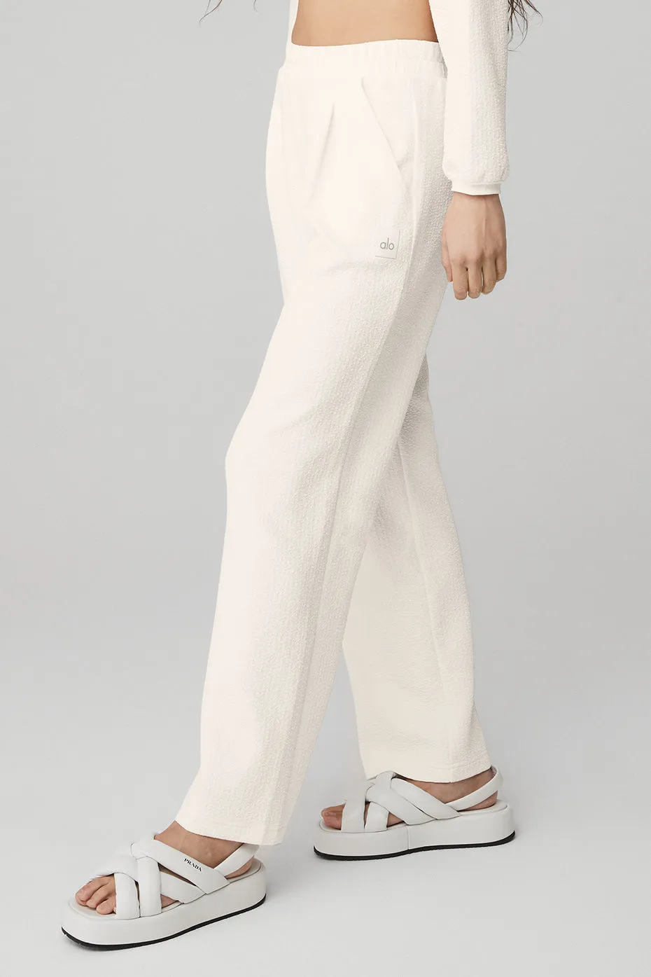 High-Waist Tailored Sweatpant - Ivory