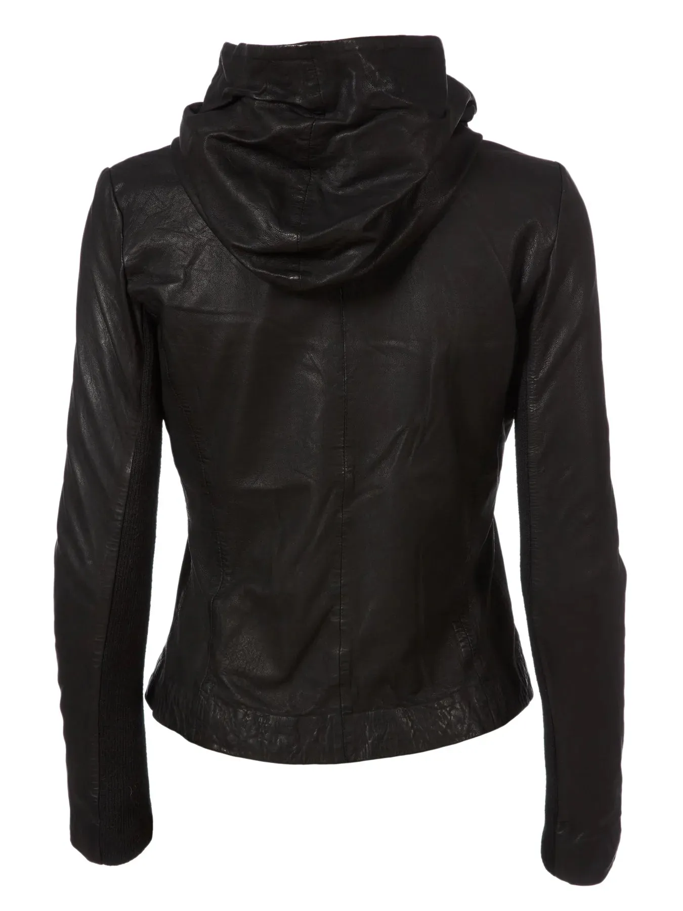 MDK Stine Hooded Leather Jacket Black