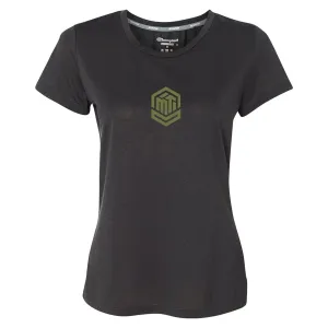 MTI Logo Tee - Ladies Black Heather