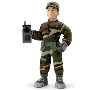 The Ashton-Drake Galleries Military Max Action Figure Huggable Cloth Body with Soft Sturdy Jointed Poseable Vinyl Head Hands Feet and Authentic Cloth Camouflage Uniform 14"-inches