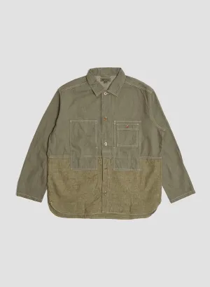 Mens Utility Shirt Type 2 in Durable 10oz Green Denim