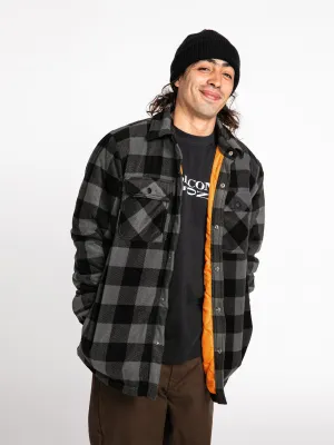 Volcom Bowered Fleece Long Sleeve Shirt Jacket - Pewter